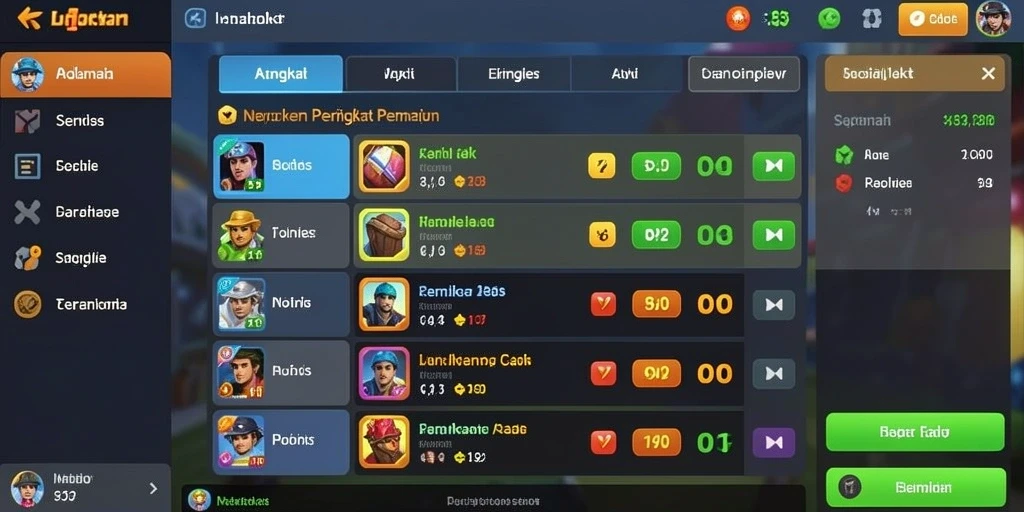 Tampilan antarmuka yang menarik untuk gameplay yang menyenangkan.